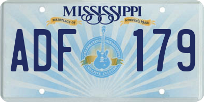 MS license plate ADF179
