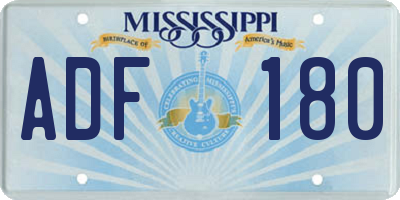 MS license plate ADF180
