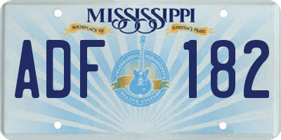 MS license plate ADF182