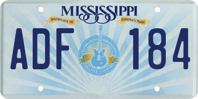 MS license plate ADF184