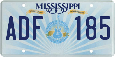MS license plate ADF185