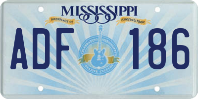 MS license plate ADF186