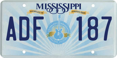 MS license plate ADF187