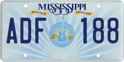 MS license plate ADF188