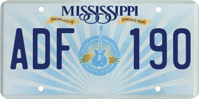 MS license plate ADF190