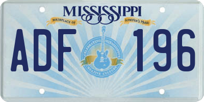 MS license plate ADF196