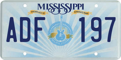MS license plate ADF197