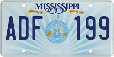 MS license plate ADF199