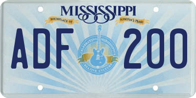 MS license plate ADF200