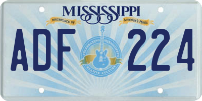 MS license plate ADF224