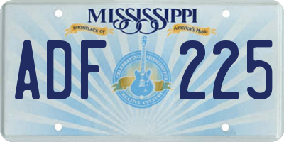 MS license plate ADF225