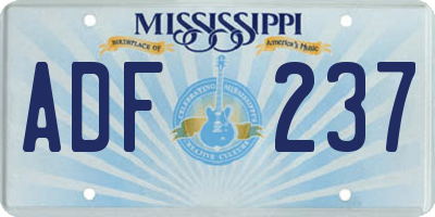MS license plate ADF237