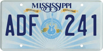 MS license plate ADF241