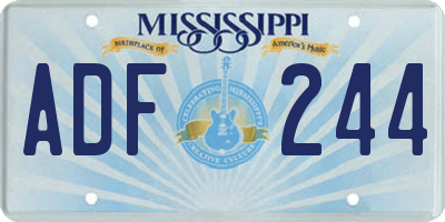 MS license plate ADF244