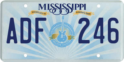 MS license plate ADF246