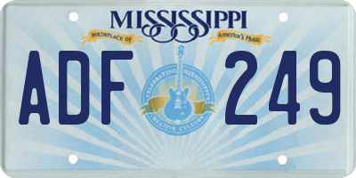 MS license plate ADF249