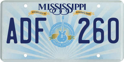 MS license plate ADF260