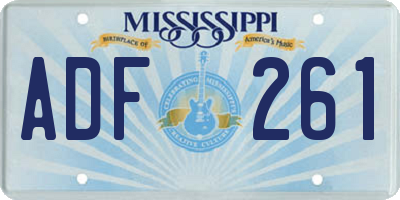 MS license plate ADF261
