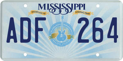 MS license plate ADF264