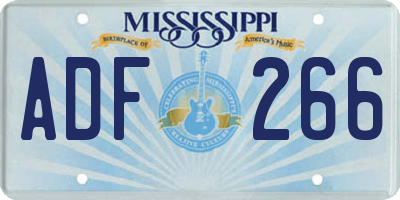 MS license plate ADF266