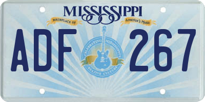 MS license plate ADF267