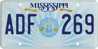 MS license plate ADF269