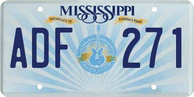 MS license plate ADF271