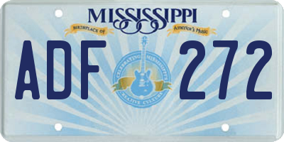 MS license plate ADF272