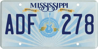 MS license plate ADF278