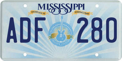 MS license plate ADF280
