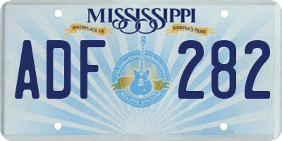 MS license plate ADF282