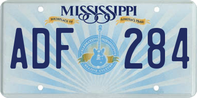 MS license plate ADF284