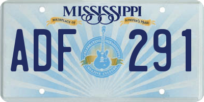 MS license plate ADF291