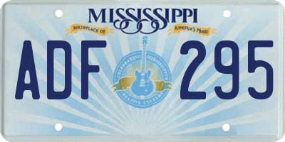 MS license plate ADF295