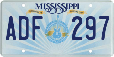 MS license plate ADF297