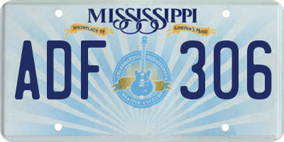 MS license plate ADF306