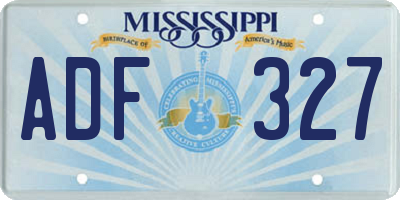 MS license plate ADF327