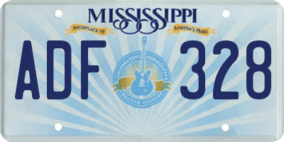 MS license plate ADF328