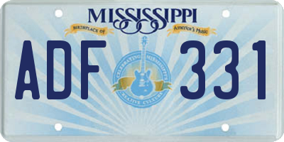 MS license plate ADF331