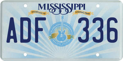 MS license plate ADF336