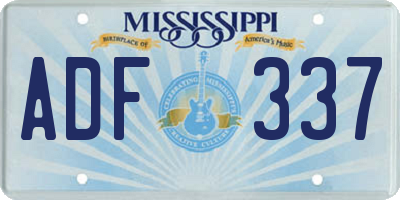 MS license plate ADF337