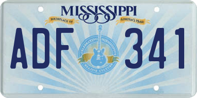 MS license plate ADF341