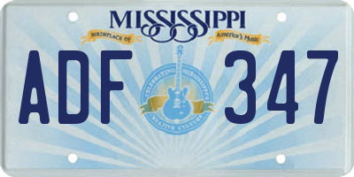 MS license plate ADF347