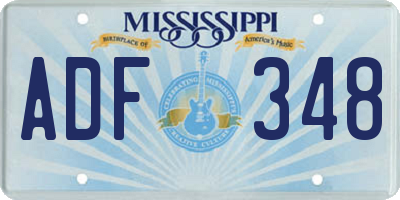 MS license plate ADF348