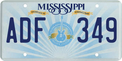 MS license plate ADF349