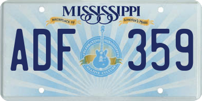 MS license plate ADF359