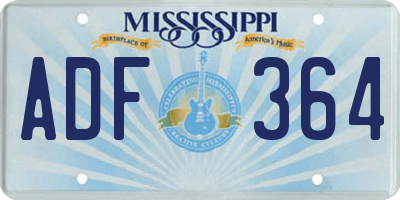 MS license plate ADF364