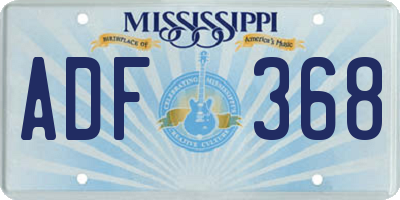MS license plate ADF368