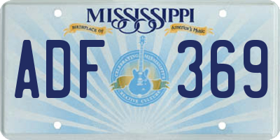 MS license plate ADF369