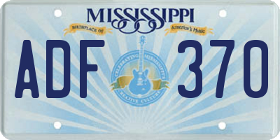MS license plate ADF370